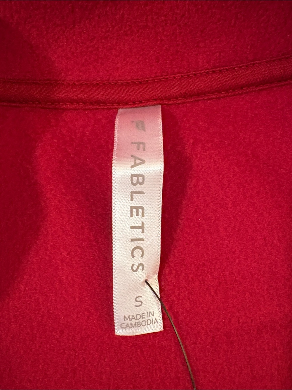 NWT [Fabletics] No Chill Fleece Half-Zip Cropped Pullover Sweater Red Women’s S - Picture 14 of 16